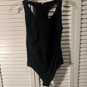 Black Racerback Bodysuit - Unbranded